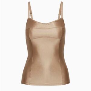 ARITZIA Satinette Nocturne Bustier Gold Camel